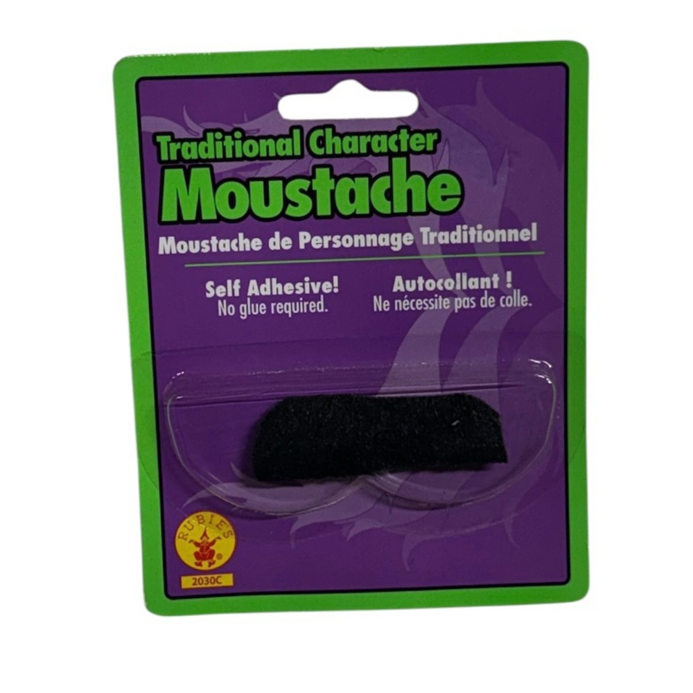 Rubie’s traditional character self adhesive moustache brand new in packaging!
